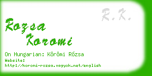 rozsa koromi business card